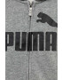 Puma Dětská mikina ESS Big Logo FZ Hoodie TR B šedá barva s kapucí vzorovaná - Pepit.cz