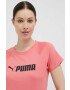 Puma Tréninkové tričko Fit Logo růžová barva - Pepit.cz