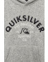 Quiksilver Dětská mikina šedá barva s kapucí s aplikací - Pepit.cz