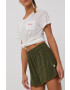 Quiksilver Kraťasy dámské zelená barva hladké high waist - Pepit.cz