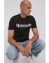 Reebok Bavlněné tričko Street GJ0136 černá barva s potiskem - Pepit.cz