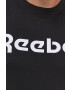 Reebok Bavlněné tričko Street GJ0136 černá barva s potiskem - Pepit.cz