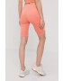 Reebok Kraťasy GP1300 dámské oranžová barva hladké high waist - Pepit.cz