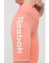 Reebok Kraťasy GP1300 dámské oranžová barva hladké high waist - Pepit.cz