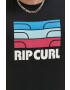 Rip Curl Bavlněné tričko černá barva s potiskem - Pepit.cz