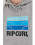 Rip Curl Mikina pánská šedá barva s kapucí s potiskem - Pepit.cz