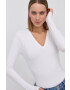 Spanx Funkční prádlo SLEEVE V-NECK BODYSUIT bílá barva hladké - Pepit.cz