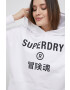 Superdry Bavlněná mikina dámská bílá barva s potiskem - Pepit.cz