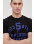 Superdry Bavlněné tričko černá barva s potiskem - Pepit.cz