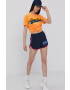 Superdry Kraťasy dámské tmavomodrá barva hladké medium waist - Pepit.cz