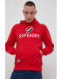 Superdry Mikina pánská červená barva s aplikací - Pepit.cz