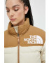 The North Face Péřová bunda 92 LOW-FI HI-TEK NUPTSE JACKET dámská béžová barva zimní - Pepit.cz