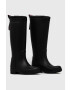 Tommy Hilfiger Holínky Th Overknee Rainboot Monogram dámské černá barva - Pepit.cz