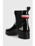 Tommy Hilfiger Holínky Ankle Rainboot With Metal Detail dámské černá barva - Pepit.cz