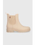 Tommy Hilfiger Holínky Fw0fw06897 Matt Ankle Rainboot With Elastic dámské béžová barva - Pepit.cz