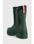 Tommy Hilfiger Holínky Rain Boot Ankle dámské zelená barva - Pepit.cz