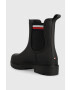 Tommy Hilfiger Holínky Rain Boot Ankle Elastic dámské černá barva - Pepit.cz