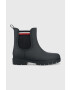 Tommy Hilfiger Holínky Rain Boot Ankle Elastic dámské tmavomodrá barva - Pepit.cz