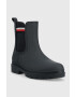 Tommy Hilfiger Holínky Rain Boot Ankle Elastic dámské tmavomodrá barva - Pepit.cz