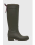 Tommy Hilfiger Holínky Th Overknee Rainboot dámské zelená barva - Pepit.cz