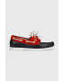 Tommy Hilfiger Kožené mokasíny TH BOAT SHOE RWB dámské červená barva na plochém podpatku FW0FW07169 - Pepit.cz