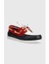 Tommy Hilfiger Kožené mokasíny TH BOAT SHOE RWB dámské červená barva na plochém podpatku FW0FW07169 - Pepit.cz