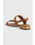 Tommy Hilfiger Kožené sandály HARDWARE FLAT SANDAL dámské hnědá barva FW0FW07094 - Pepit.cz