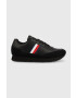 Tommy Hilfiger Kožené sneakers boty FM0FM04397 CORE EVA RUNNER CORPORATE LEA černá barva - Pepit.cz