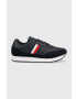 Tommy Hilfiger Kožené sneakers boty FM0FM04397 CORE EVA RUNNER CORPORATE LEA tmavomodrá barva - Pepit.cz