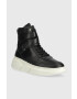 Tommy Hilfiger Kožené sneakers boty FW0FW06910 CHUNKY WARM SNEAKER HIGH černá barva - Pepit.cz