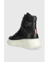 Tommy Hilfiger Kožené sneakers boty FW0FW06910 CHUNKY WARM SNEAKER HIGH černá barva - Pepit.cz