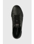 Tommy Hilfiger Kožené tenisky CORE CORPORATE VULC LEATHER pánské černá barva FM0FM04561 - Pepit.cz