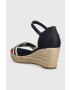 Tommy Hilfiger Sandály MID WEDGE CORPORATE dámské tmavomodrá barva na klínku - Pepit.cz