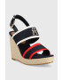 Tommy Hilfiger Sandály RWB FEMININE WEDGE dámské tmavomodrá barva na klínku - Pepit.cz