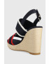 Tommy Hilfiger Sandály RWB FEMININE WEDGE dámské tmavomodrá barva na klínku - Pepit.cz