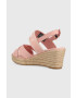 Tommy Hilfiger Sandály SEASONAL WEBBING MID WEDGE dámské tmavomodrá barva na klínku FW0FW07091 - Pepit.cz