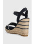 Tommy Hilfiger Sandály SEASONAL WEBBING WEDGE dámské tmavomodrá barva na platformě FW0FW07088 - Pepit.cz