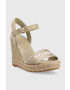 Tommy Hilfiger Sandály SEASONAL WEBBING WEDGE dámské béžová barva na platformě FW0FW07088 - Pepit.cz