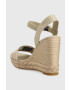 Tommy Hilfiger Sandály SEASONAL WEBBING WEDGE dámské béžová barva na platformě FW0FW07088 - Pepit.cz