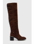 Tommy Hilfiger Semišové boty Th Belt Suede Overknee Boot - Pepit.cz