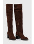 Tommy Hilfiger Semišové boty Th Belt Suede Overknee Boot - Pepit.cz