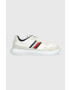 Tommy Hilfiger Sneakers boty LIGHTWEIGHT LEATHER MIX CUP bílá barva FM0FM04427 - Pepit.cz