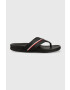 Tommy Hilfiger Žabky HILFIGER LEATHER TOE POST SANDAL pánské černá barva FM0FM04460 - Pepit.cz