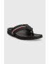 Tommy Hilfiger Žabky HILFIGER LEATHER TOE POST SANDAL pánské černá barva FM0FM04460 - Pepit.cz