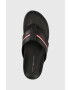 Tommy Hilfiger Žabky HILFIGER LEATHER TOE POST SANDAL pánské černá barva FM0FM04460 - Pepit.cz