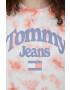 Tommy Jeans Bavlněné tričko růžová barva - Pepit.cz