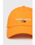 Tommy Jeans Bavlněná čepice oranžová barva s aplikací - Pepit.cz