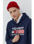 Tommy Jeans Bavlněná mikina pánská tmavomodrá barva s aplikací - Pepit.cz