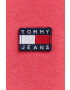 Tommy Jeans Bavlněná mikina pánská růžová barva s kapucí s aplikací - Pepit.cz