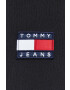 Tommy Jeans Bavlněná mikina pánská černá barva s kapucí s aplikací - Pepit.cz